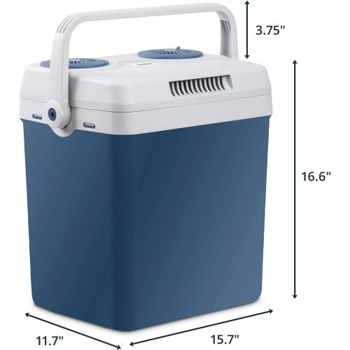 Ivation Electric Cooler & Warmer with Handle 27 Quart (25 L) Portable Thermoelectric Fridge for Vehicles & Trucks 110V AC Home Power Cord & 12V Car Adapter for Camping, Travel & Pi