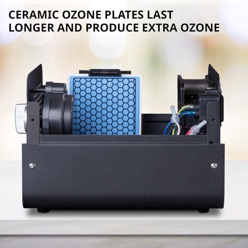  [아마존베스트]Ivation 10,000 MG/Hour Ozone Generator | Compact Ozone Machine for Large Rooms Up to 5,000 Square Feet | Powerful Long-Lasting Ceramic Plates, Programmable Timer, Washable Pre-Filt