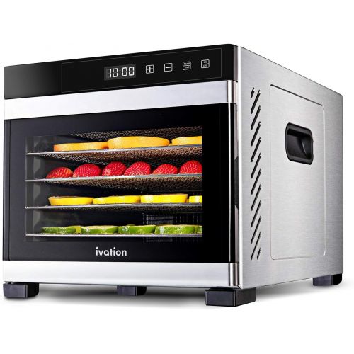  [아마존베스트]Ivation 6 Tray Commercial Food Dehydrator Machine | 600w, Easy Setup, Digital Adjustable Timer and Temperature Control | Dryer for Jerky, Herb, Meat, Beef, Fruit and To Dry Vegetab