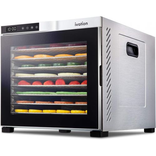  [아마존베스트]Ivation 10 Tray Commercial Food Dehydrator Machine | 1000w, Easy Setup, Digital Adjustable Timer and Temperature Control | Dryer for Jerky, Herb, Meat, Beef, Fruit and To Dry Veget