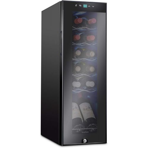  [아마존베스트]Ivation 12 Bottle Compressor Wine Cooler Refrigerator w/Lock | Large Freestanding Wine Cellar For Red, White, Champagne or Sparkling Wine | 41f-64f Digital Temperature Control Frid