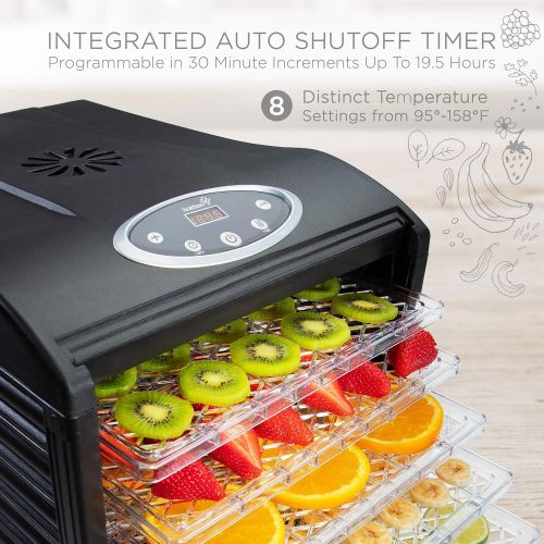  Ivation 6 Tray Countertop Digital Food Dehydrator Drying Machine 480w with Preset Temperature Settings, Auto Shutoff Timer and Even Heat Circulation for Beef Jerky, Fruits, Vegetab