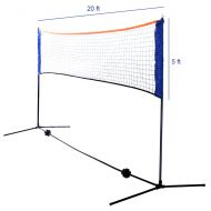 Ivation Backyard Badminton/Volleyball Set Includes 20 - Foot Net, 4 Racquets, 2 Birdies & Carry Bag