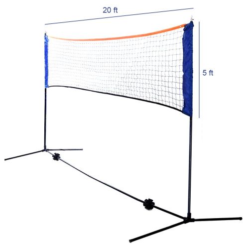  Ivation Backyard BadmintonVolleyball Set Includes 20 - Foot Net, 4 Racquets, 2 Birdies & Carry Bag