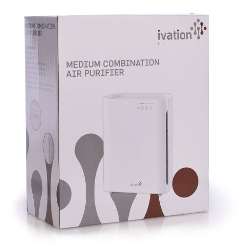  Ivation Medium Size 3-in-1 True HEPA Air Purifier Sanitizer and Deodorizer with UV Light - True HEPA Filter, Active Carbon Filter and UV Light Cleaner for Home or Office - 323 SqF