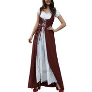 Ivay Renaissance Costume Medieval Dress Lace Up Vintage Victorian Gothic Cosplay