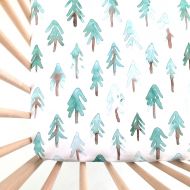 Iviebaby Crib Sheet Fir Trees. Fitted Crib Sheet. Baby Bedding. Crib Bedding. Crib Sheets. Tree Crib Sheet. Woodland Nursery.