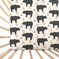 Iviebaby Crib Sheet Bears and Triangles. Fitted Crib Sheet. Baby Bedding. Crib Bedding. Crib Sheets. Bear Crib Sheet.