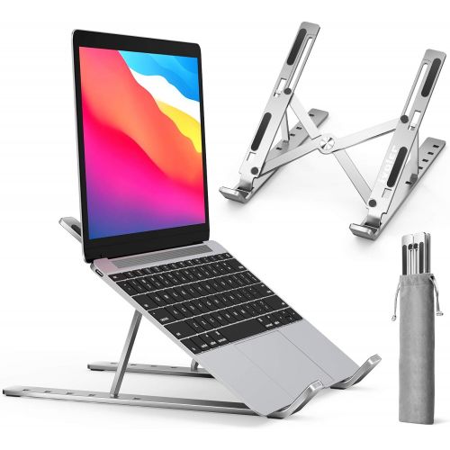  [아마존베스트]Laptop Stand, iVoler Laptop Holder Riser Computer Tablet Stand, 6 Angles Adjustable Aluminum Ergonomic Foldable Portable Desktop Holder Compatible with MacBook,iPad, HP, Dell, Leno