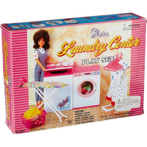  Ivory Gloria Dollhouse Furniture - Laundry Room with Iron & Ironing Table Playset