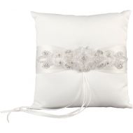 Ivy Lane Design Wedding Accessories Ring Pillow, Adriana, White