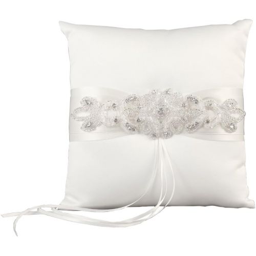  Ivy Lane Design Wedding Accessories Ring Pillow, Adriana, White