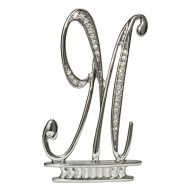 Ivy Lane Design Monogram Crystal Cake Top Letter M, Silver, 3-Inch