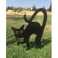 /IvysWoodCreations Large Halloween Scary Black Cat Wooden Lawn Halloween Decoration