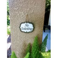 IvysWoodCreations No Soliciting Decorative Engraved Wood Sign