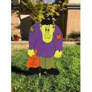 /IvysWoodCreations Halloween Frankenstein Wood Decorative Yard Art Sign