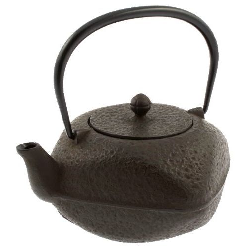  Iwachu Japanese Artisan Iron Tetsubin Square Teapot, 42-Ounce, Antique Brown