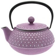 Iwachu Japanese Iron Tetsubin Teapot, Honeycomb, Silver and Lavender