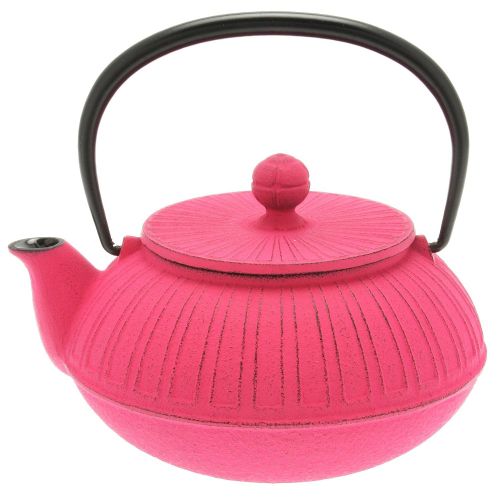  Iwachu Japanese Iron Tetsubin Teapot, Pink Chrysanthemum