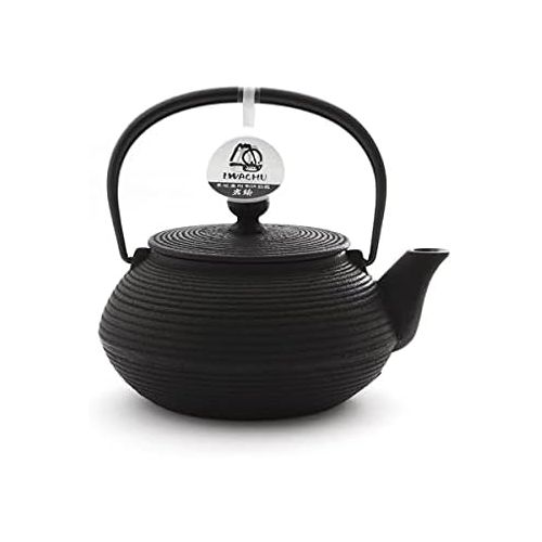  Japanese Iwachu Cast Iron Senbiki Teapot, Black, 0.65Litres with Stainless Steel Strainer emailliert, Suitable for all types of Tea