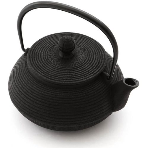  Japanese Iwachu Cast Iron Senbiki Teapot, Black, 0.65Litres with Stainless Steel Strainer emailliert, Suitable for all types of Tea