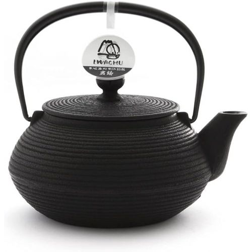  Japanese Iwachu Cast Iron Senbiki Teapot, Black, 0.65Litres with Stainless Steel Strainer emailliert, Suitable for all types of Tea