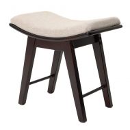 Iwell IWELL Vanity Stool,Makeup Bench Dressing Stool,Padded Cushioned Chair,Piano Seat with Rubberwood Legs Brown
