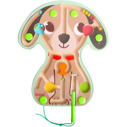  iwood Wooden Magnetic Maze Puzzle for Toddlers (Multicolored)