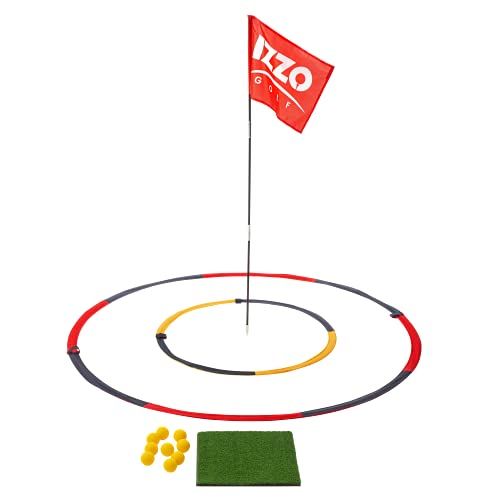  Izzo Golf Backyard Bullseye Golf Practice Set - Backyard Golf Practice Range with Foam Practice Golf Balls