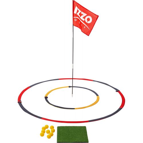  Izzo Golf Backyard Bullseye Golf Practice Set - Backyard Golf Practice Range with Foam Practice Golf Balls