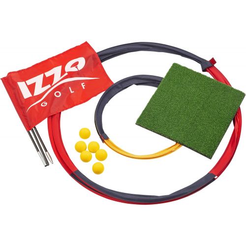  Izzo Golf Backyard Bullseye Golf Practice Set - Backyard Golf Practice Range with Foam Practice Golf Balls