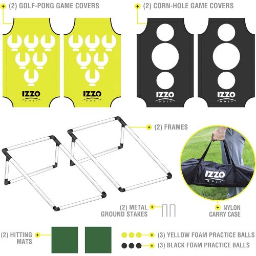  Izzo Golf Pong-Hole Golf Chipping Game & Golf Practice Net