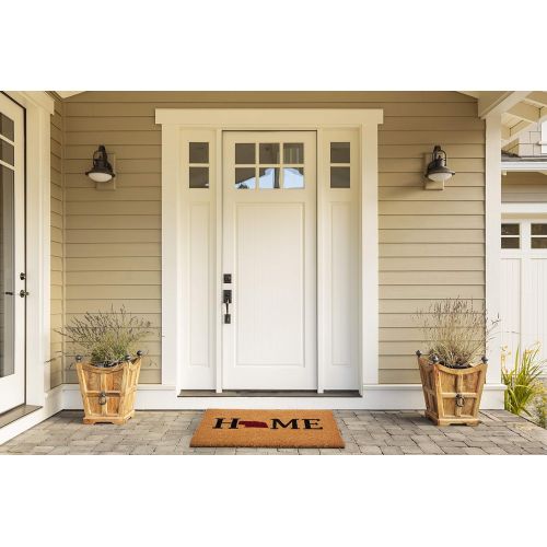  J&M Home Fashions J & M Home Fashions 10653JA Natural Coir Coco Fiber Non-Slip Outdoor/Indoor Doormat, Heavy Duty Entry Way Shoes Scraper Patio Rug Dirt Debris Mud Trapper Waterproof 16 x 28 Nebrask