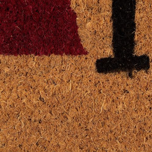  J&M Home Fashions J & M Home Fashions 10653JA Natural Coir Coco Fiber Non-Slip Outdoor/Indoor Doormat, Heavy Duty Entry Way Shoes Scraper Patio Rug Dirt Debris Mud Trapper Waterproof 16 x 28 Nebrask