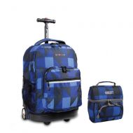 J+World+New+York J World New York Sunrise Rolling Backpack & Corey Lunch bag Set (Block Navy)