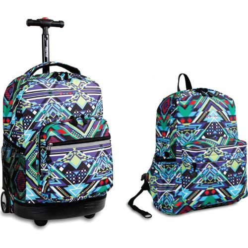  J+World+New+York 2 BACKPACKS - J World New York Sunrise Rolling Backpack & Oz Backpack Set