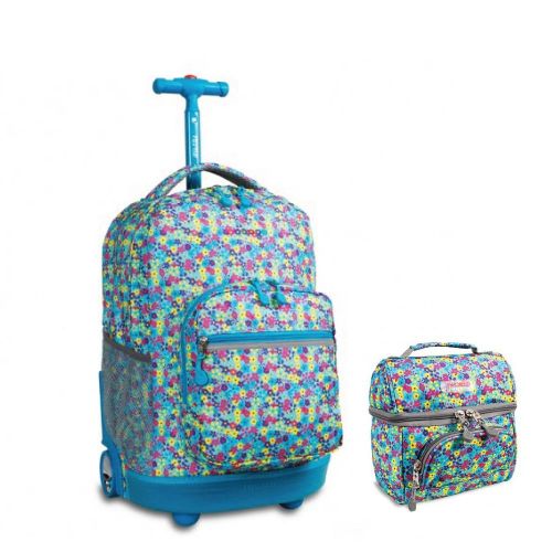  J+World+New+York J World New York Sunrise Rolling Backpack & Corey Lunch bag Set (Floret)