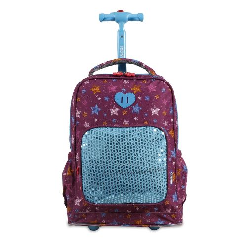  J+World+New+York J World New York Kids Sparkle Rolling Backpack, Stars, One Size