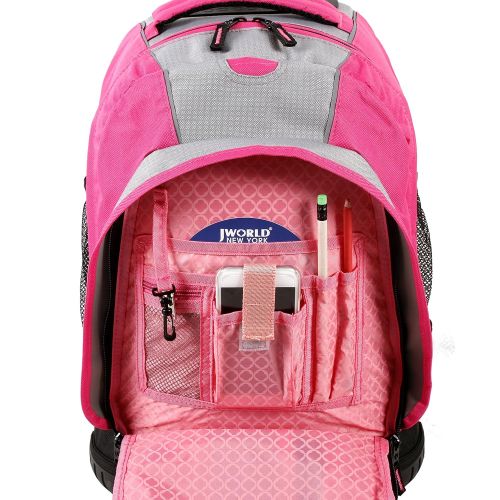  J+World+New+York J World New York Twinkle Light Up Wheel Rolling Backpack