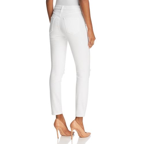  J Brand Alana High Rise Crop Jeans in Destructed Blanc - 100% Exclusive