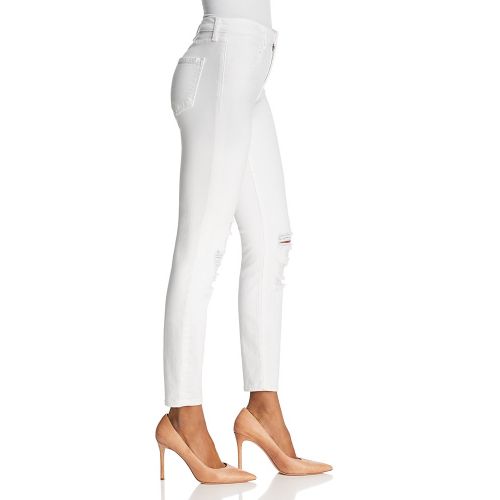  J Brand Alana High Rise Crop Jeans in Destructed Blanc - 100% Exclusive