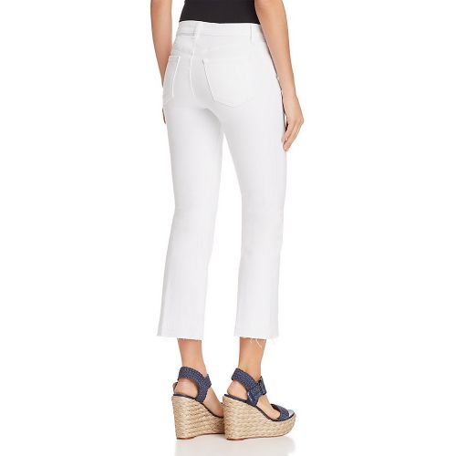  J Brand Selena Mide Rise Crop Bootcut Jeans in Blanc