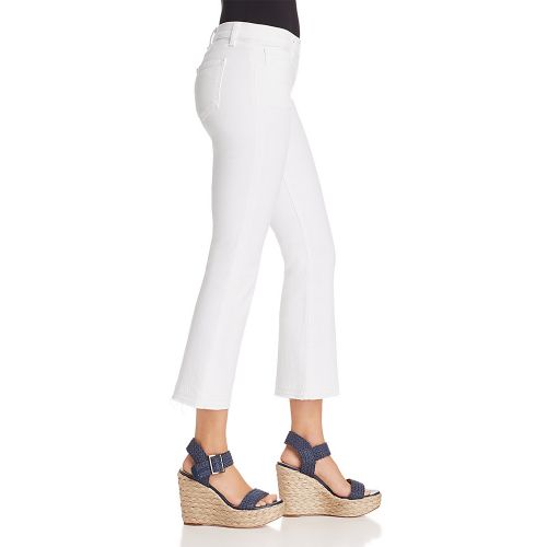  J Brand Selena Mide Rise Crop Bootcut Jeans in Blanc