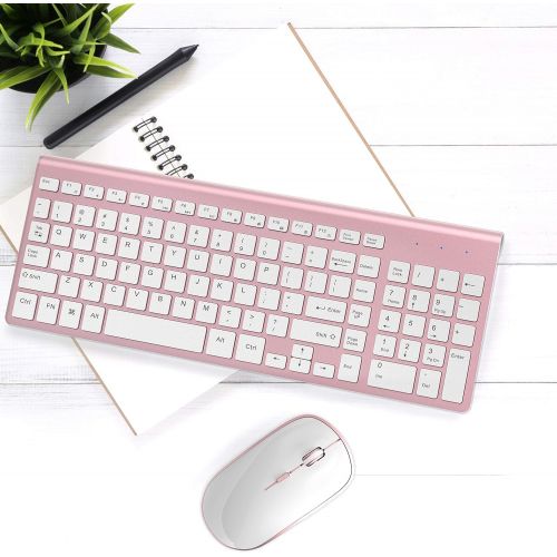  [아마존 핫딜]  [아마존핫딜]J JOYACCESS Wireless Keyboard and Mouse Combo, Stylish Compact Full-Size Keyboard and 2400 DPI Stream-line Optical Mouse for PC, Desktop, Computer, Notebook, Laptop, Windows XP/Vista/7/8/10 by