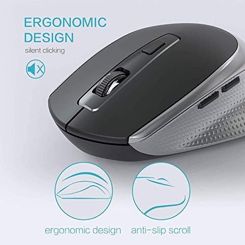  Wireless Keyboard Mouse Combo, J JOYACCESS Cordless Keyboard and Mouse Set, 2.4G Ergonomic Computer Keyboard Mouse for PC,Windows, Computer, Laptop, Desktop, Chromebook,Mac-Black G