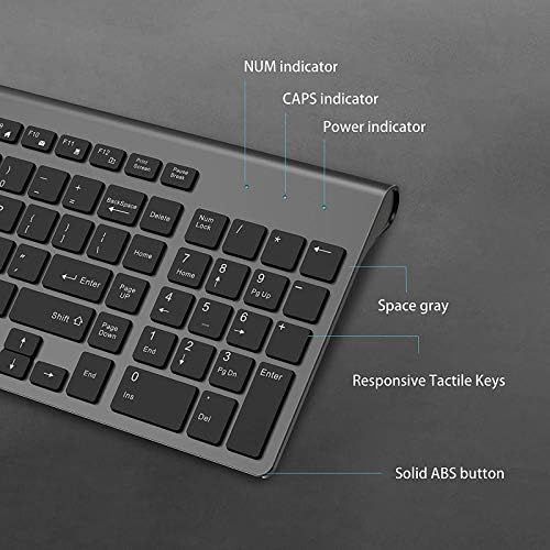  Wireless Keyboard Mouse Combo, J JOYACCESS Cordless Keyboard and Mouse Set, 2.4G Ergonomic Computer Keyboard Mouse for PC,Windows, Computer, Laptop, Desktop, Chromebook,Mac-Black G