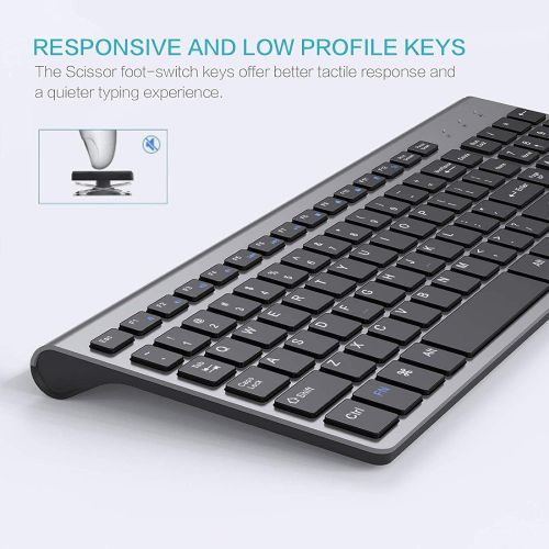  Wireless Keyboard Mouse Combo, J JOYACCESS Cordless Keyboard and Mouse Set, 2.4G Ergonomic Computer Keyboard Mouse for PC,Windows, Computer, Laptop, Desktop, Chromebook,Mac-Black G