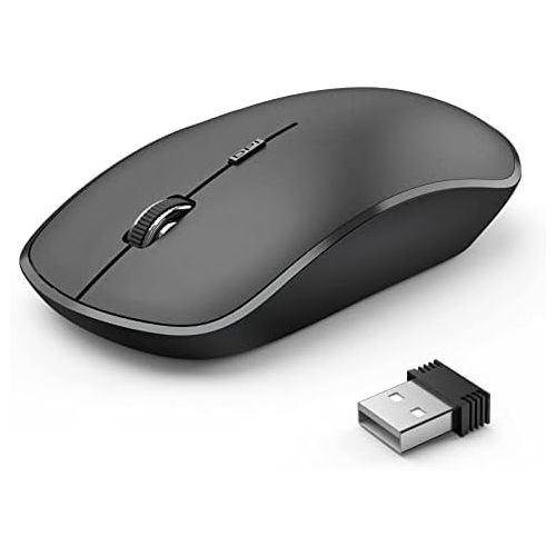  [아마존베스트]J JOYACCESS Wireless Mouse for Laptop, JOYACCESS 2.4G Ultra Thin Silent Mouse, with USB Nano 2400 DPI Portable Mobile Optical Cordless Mouse Mice for Laptop, PC, Computer, Mac - Black