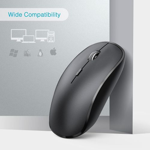  [아마존베스트]J JOYACCESS Wireless Mouse for Laptop, JOYACCESS 2.4G Ultra Thin Silent Mouse, with USB Nano 2400 DPI Portable Mobile Optical Cordless Mouse Mice for Laptop, PC, Computer, Mac - Black