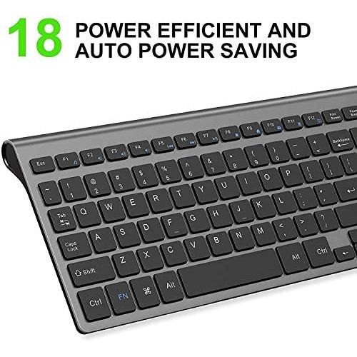  [아마존베스트]Wireless Keyboard, J JOYACCESS 2.4G Slim and Compact Wireless Keyboard for Computer,Laptop,Windows,PC,Desktop,Smart TV-Black and Grey